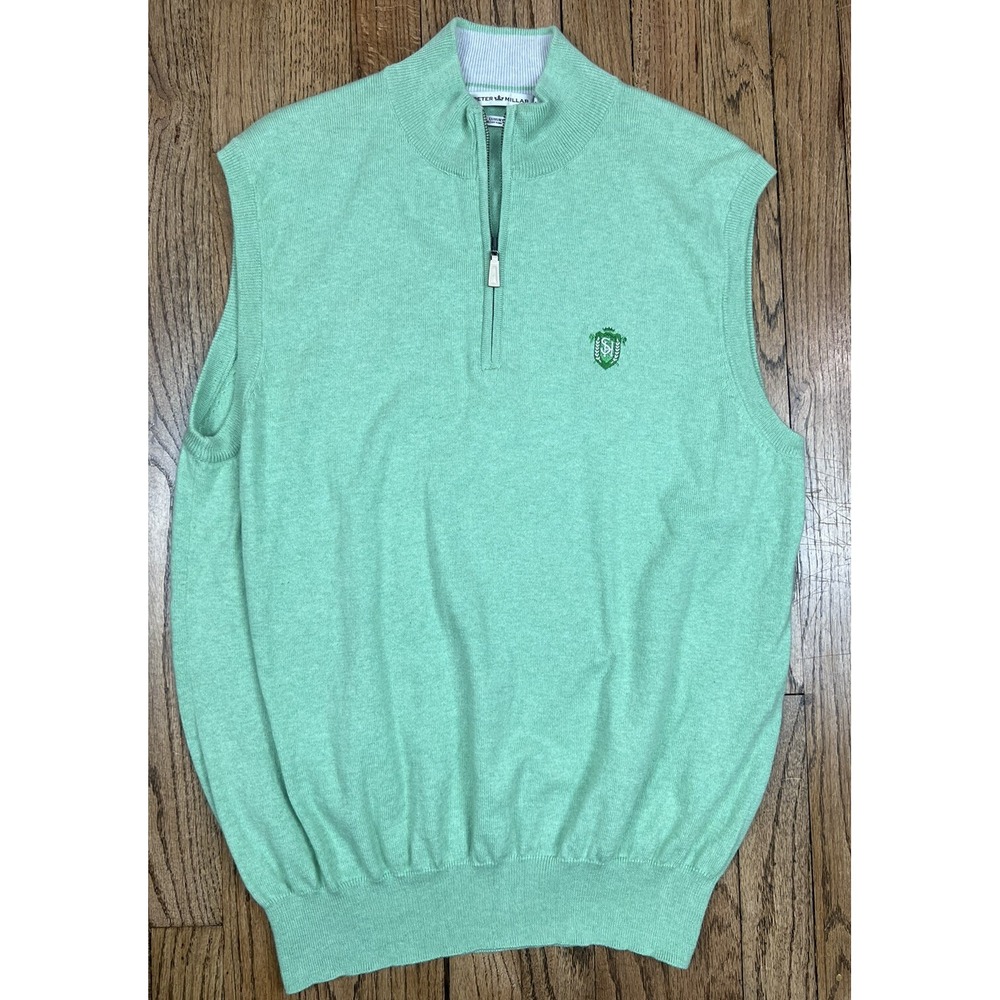 Peter‎ Millar Crown Comfort Sweater Golf Vest 1/4 Zip Cashmere Men's Sz Medium